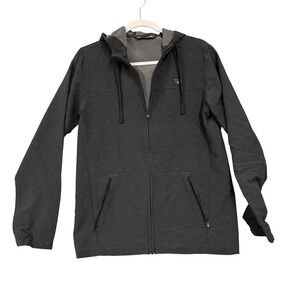 TravisMathew Jacket Mens Medium Gray Hooded Softshell Full Zip Golf 1MX311